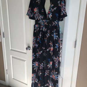 Socialite Navy Floral Romper Dress